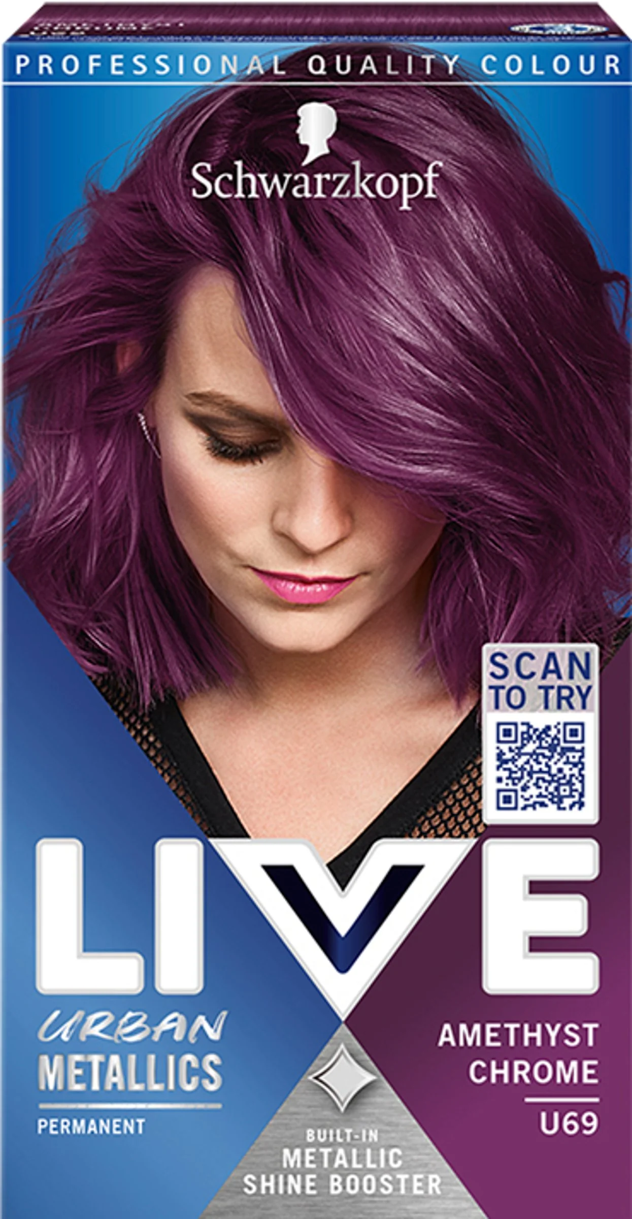 Schwarzkopf Live Urban Metallics U69 Fialový chróm 1×1 ks, farba na vlasy