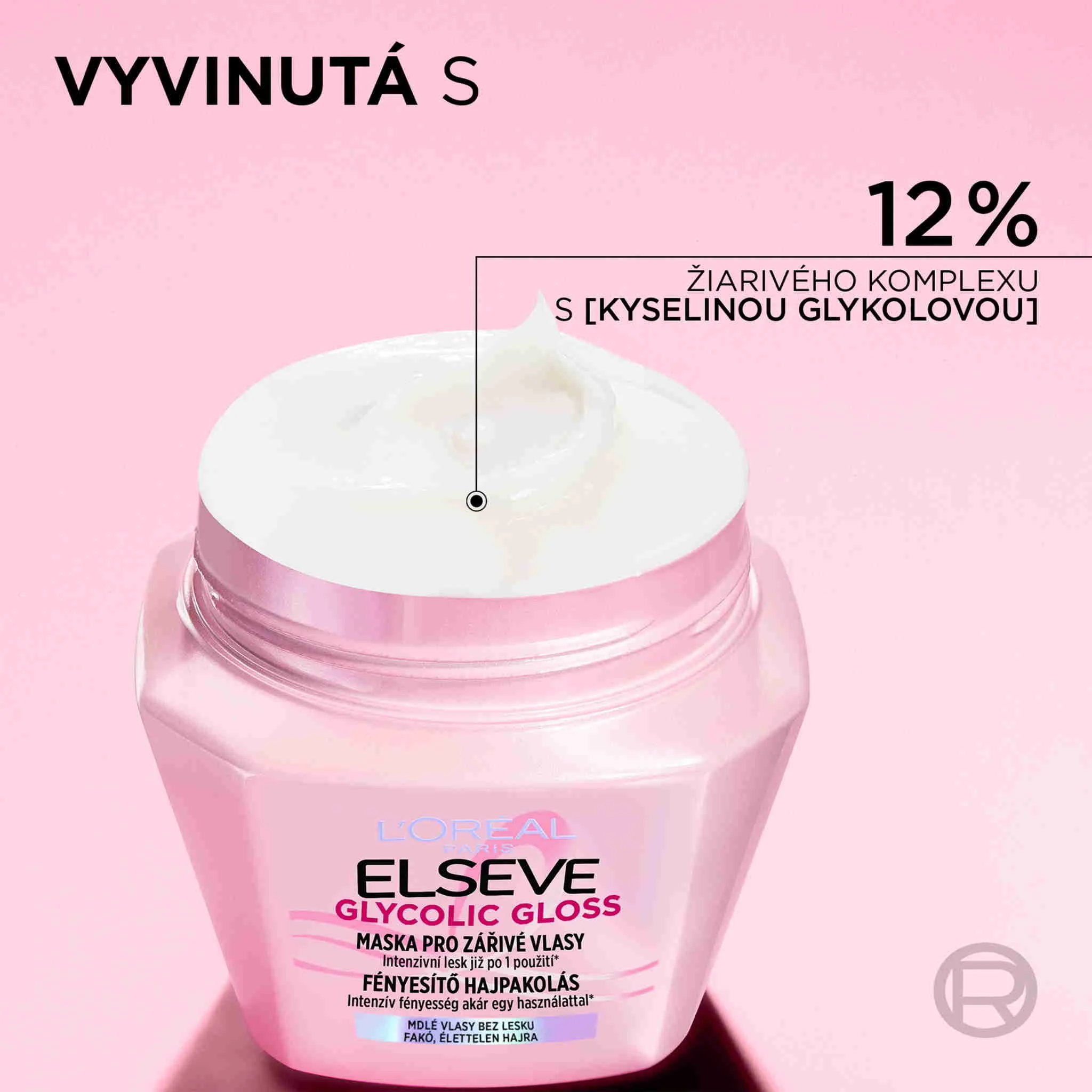 L'Oréal Paris Elseve Glycolic Gloss Maska pre žiarivé vlasy, 300ml 300 ml