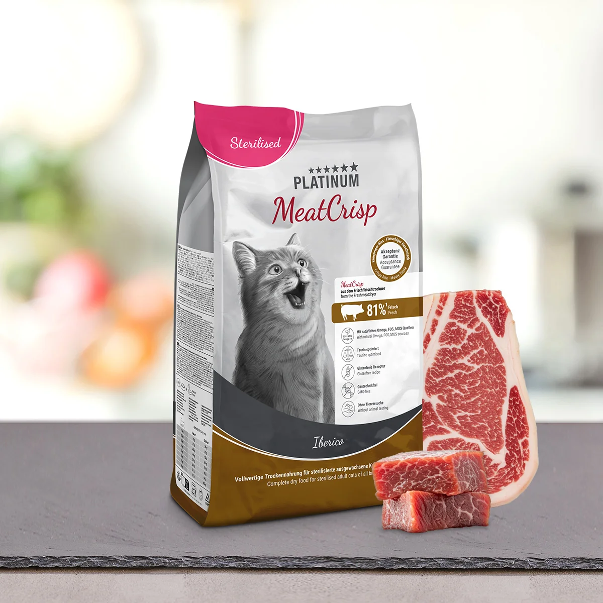 Platinum MeatCrisp Sterilised Iberico 400 g pre kastrované mačky