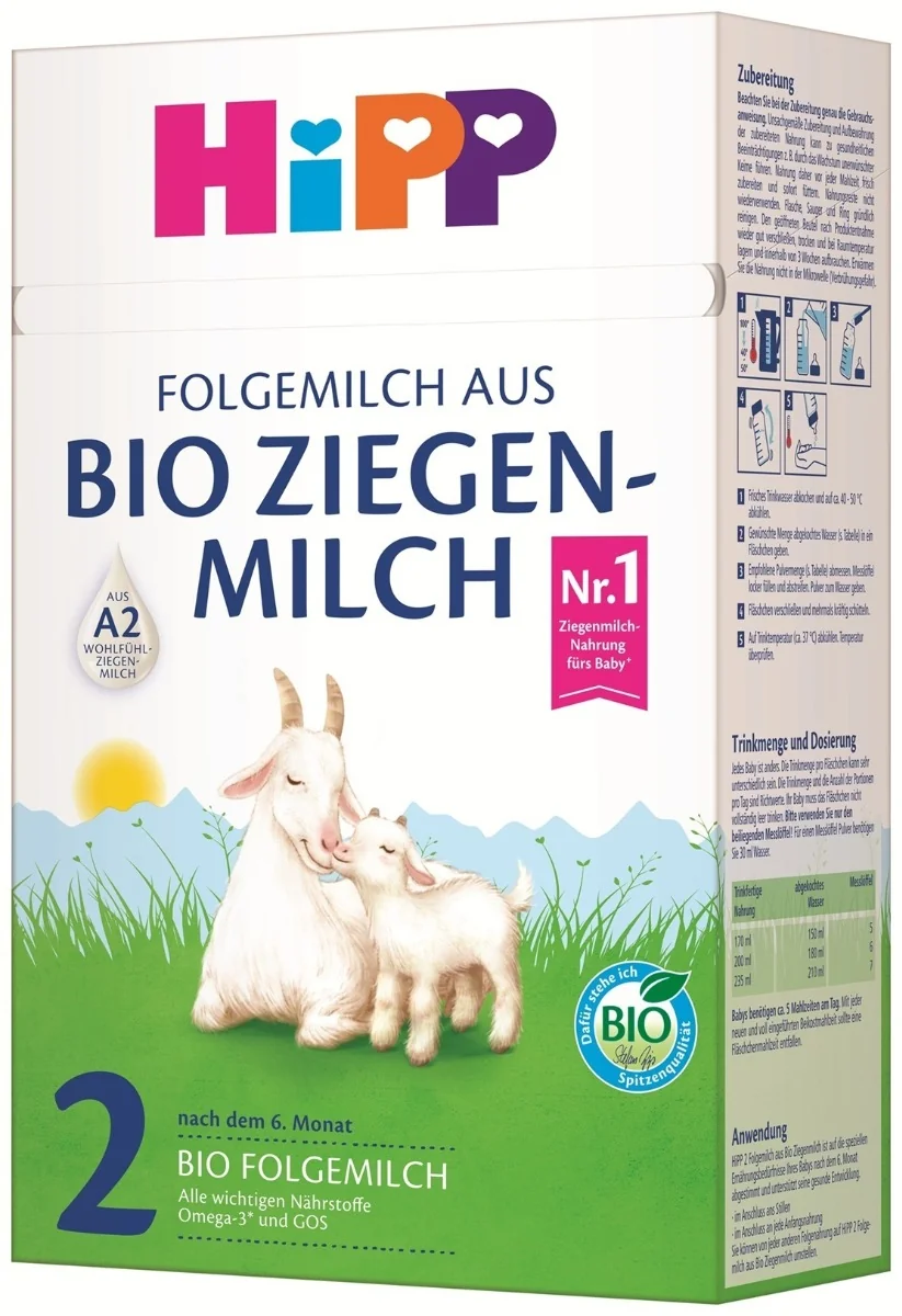 HiPP 2 BIO KOZIE MLIEKO od 6. mesiaca 1×400 g, dojčenská výživa