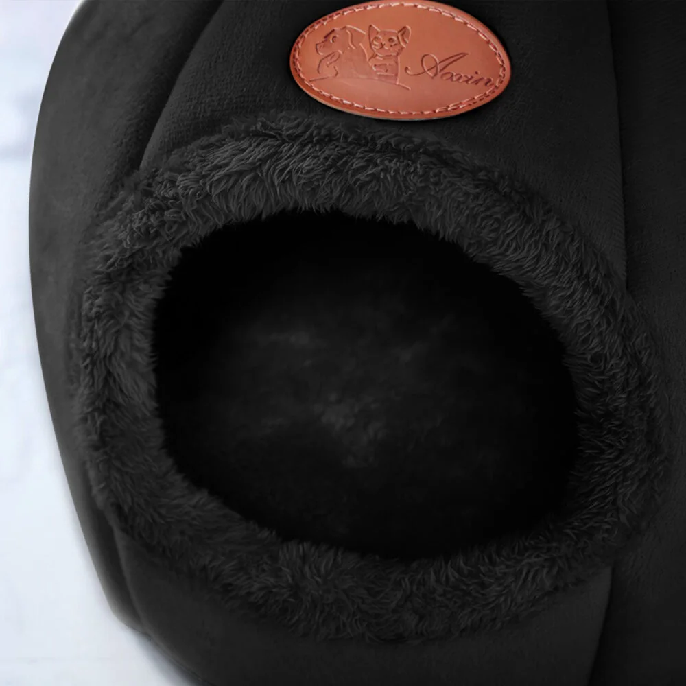 LIVEFY Plush pelech pre mačky 36 x 36 cm, čierny