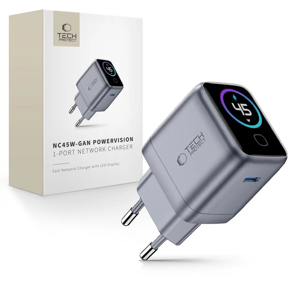 Tech-Protect Power Vision GaN sieťová nabíjačka USB-C PD 45W
