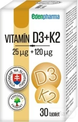 EDENPharma VITAMÍN D3 + K2 1×30 tbl, výživový doplnok