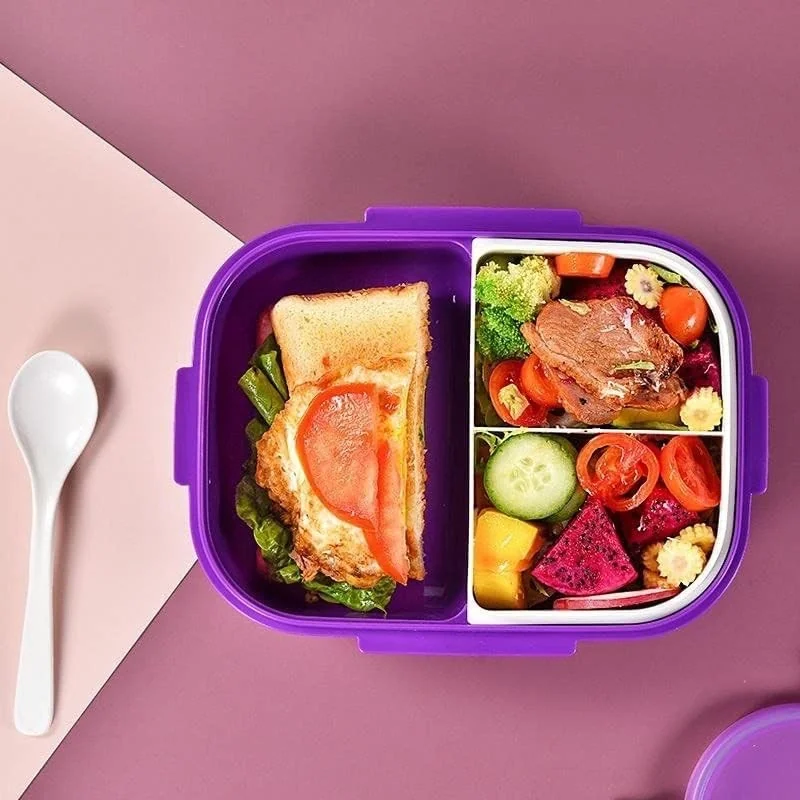Livefy obedový box + fľaša Fresh, fialový