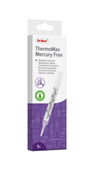 Dr. Max ThermoMax Mercury Free 1×1 ks, teplomer lekársky sklenený
