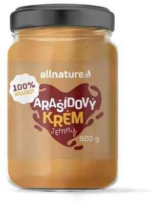 Allnature Arašidový krém jemný 1×920 g, arašidové maslo