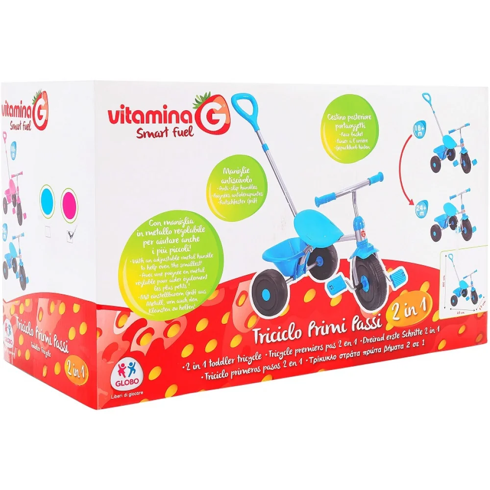 Vitamina G Trojkolka kovová s rúčkou-ružová-Vitamina G