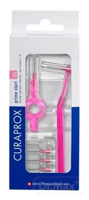 CURAPROX CPS 08 prime start ružová 1×1 set, medzizubné kefky 5 ks + držiaky UHS 409 a UHS 470