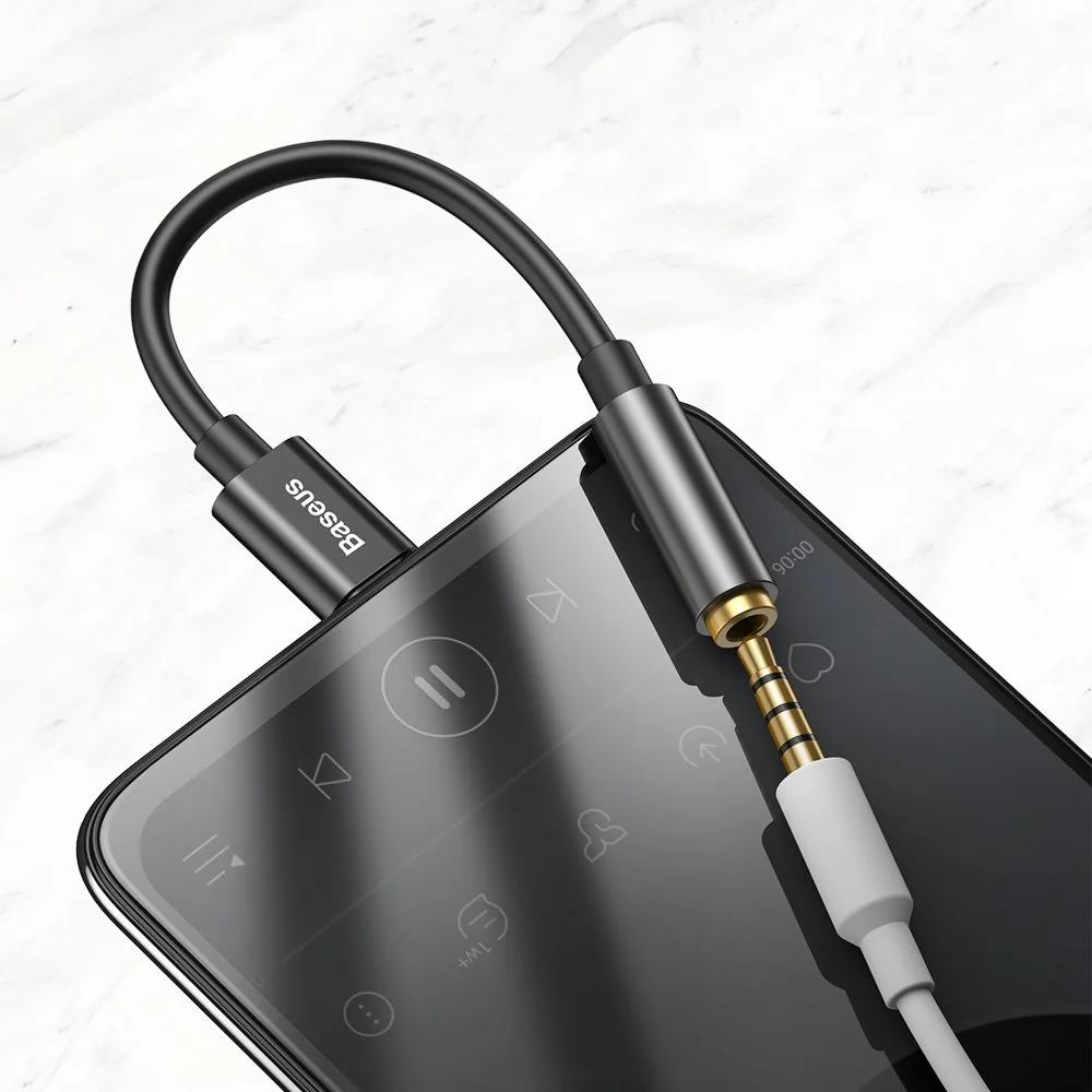 Baseus L54 adaptér z USB-C na 3.5 mm audio jack, čierny