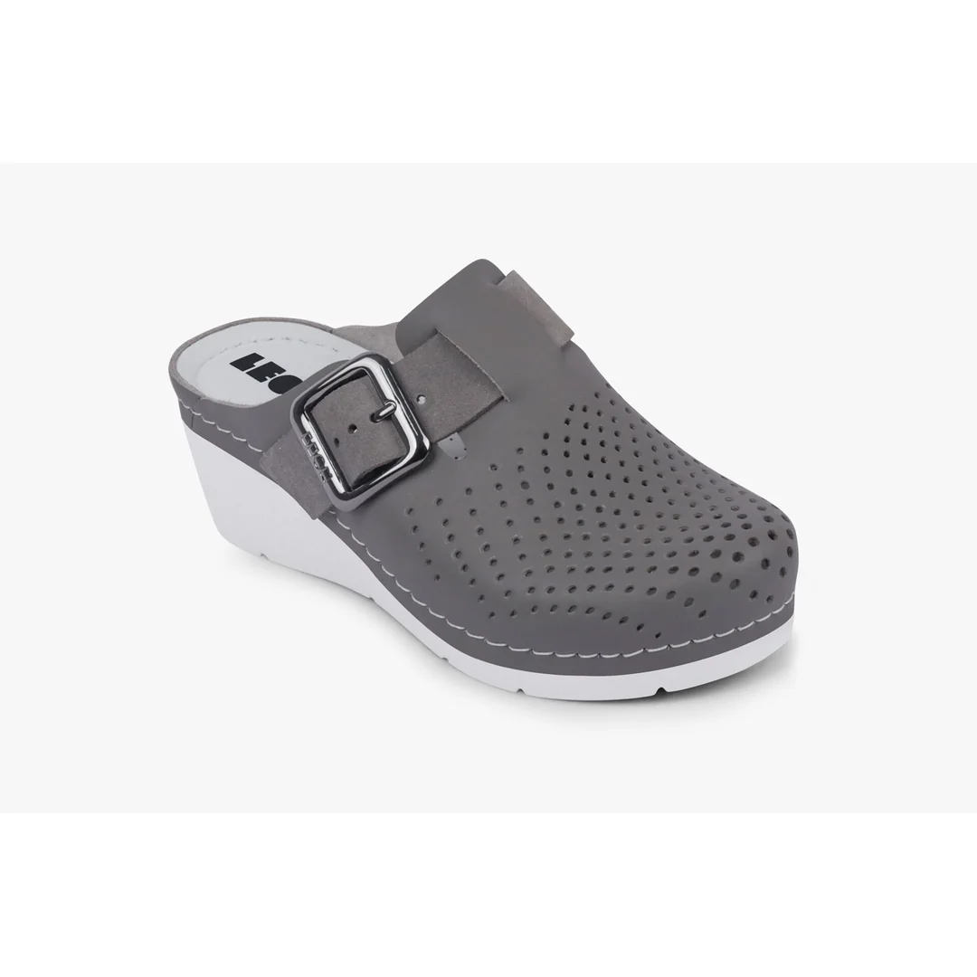 Leon 1100 Dámska zdravotná celokožená obuv - Klinový opätok 37 - 23,5cm, bordová, 6,5 cm