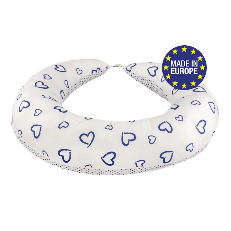 Bomimi ABRA tehotenský a dojčiaci vankúš XXL, srdcia-bodky modrá/biela