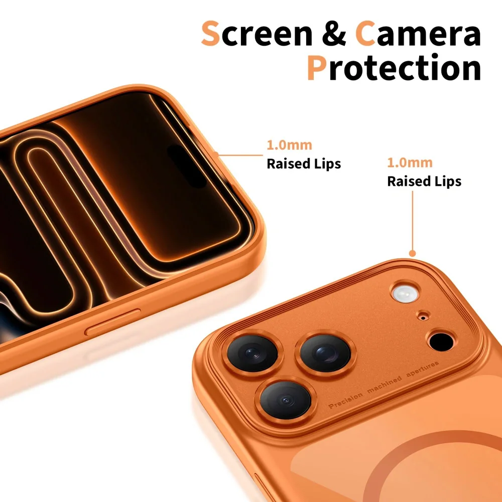 Tech-Protect MagPeak MagSafe CC kryt na iPhone 17 Pro Max, oranžový