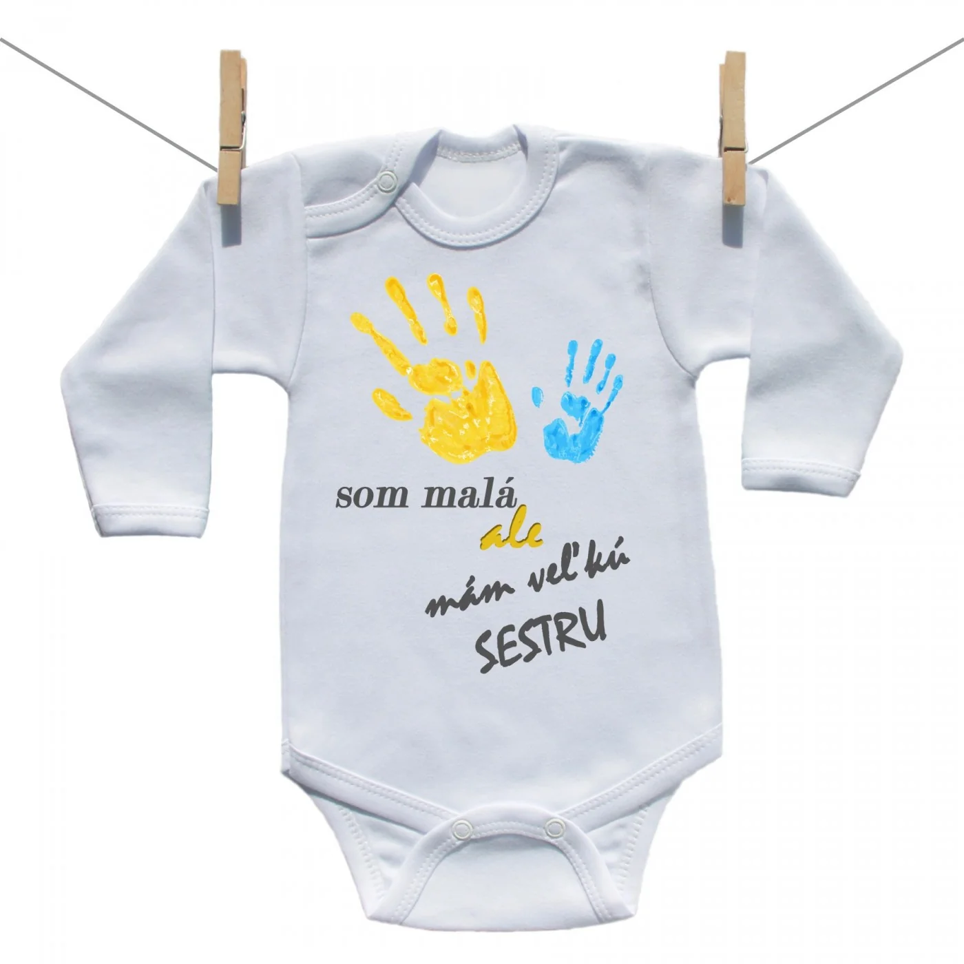 Boodyy Body s dlhým rukávom Som malá ale mám veľkú sestru Veľkosť: 92
