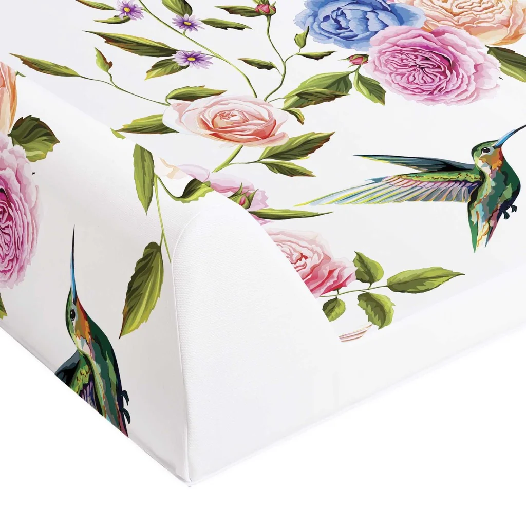 CEBA Podložka prebaľovacia 2-hranná s pevnou doskou (50x70) Comfort Flora&Fauna Flores 1×1 ks