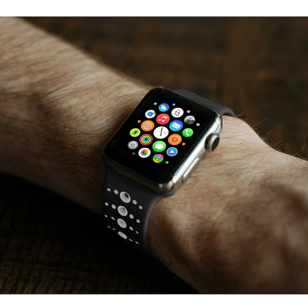 BStrap Silicone Sport remienok na Apple Watch 42/44/45mm Black White