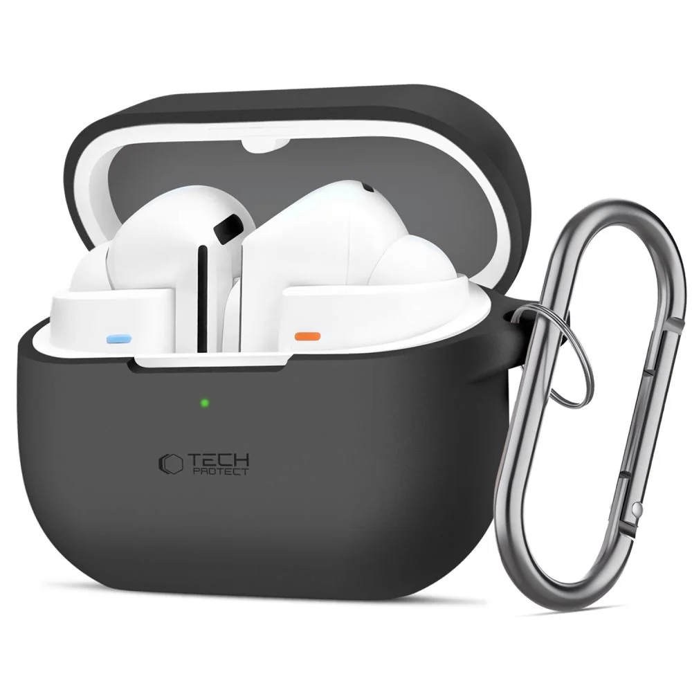 Tech-Protect Silicone Hook puzdro na Samsung Galaxy Buds 3 / 3 Pro, čierne erne