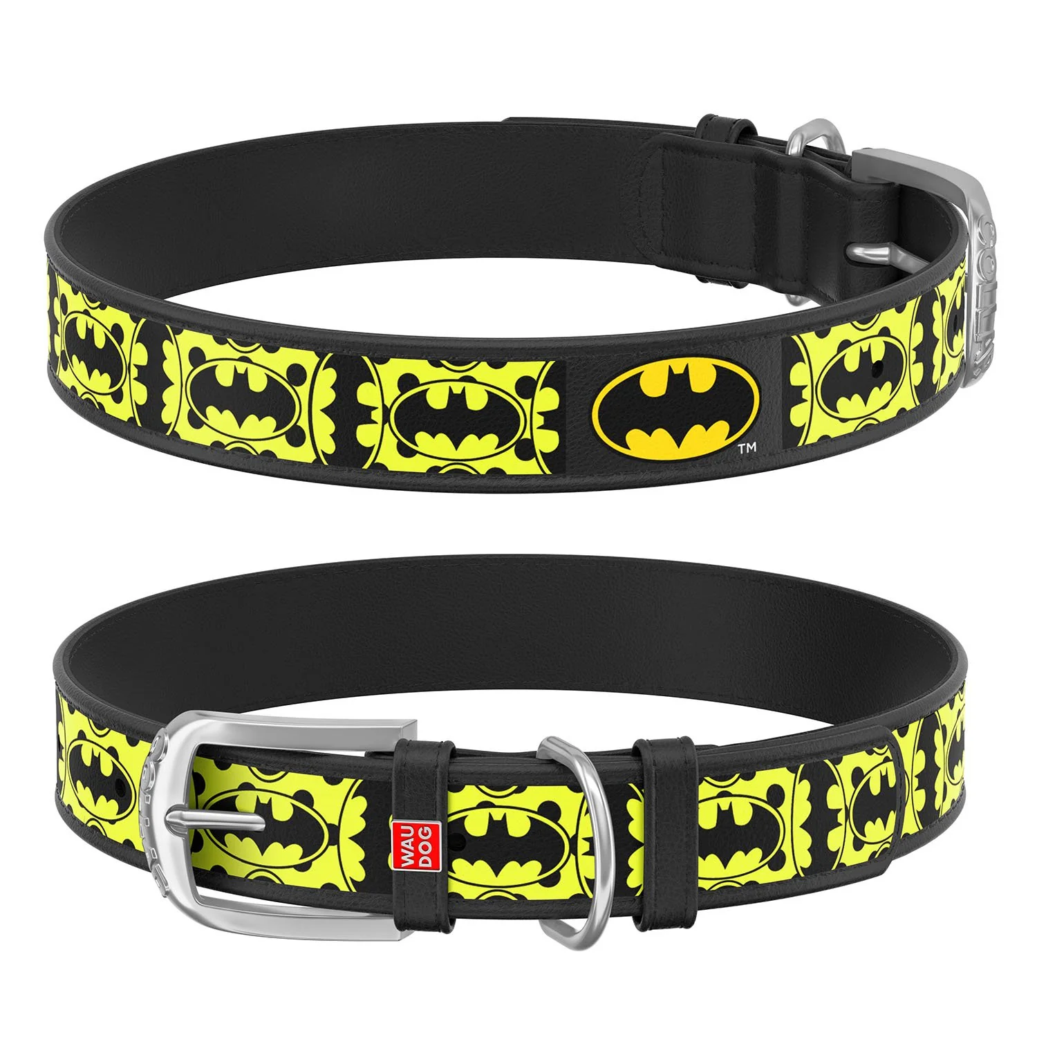 Kožený obojok Batman DC COMICS čierny, Obvod krku: 18-24 cm, širka: 9 mm