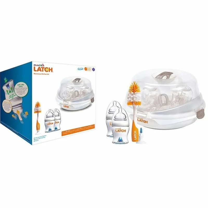 MUNCHKIN LATCH, Set Dojčenských fliaš 120ml (2ks) so sterilizátorom, od 0m+