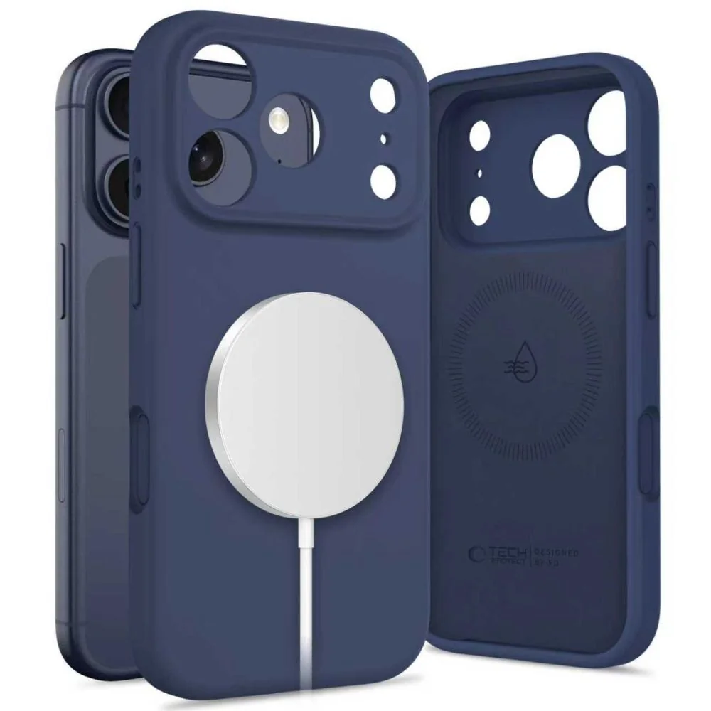 Tech-Protect Silicone MagSafe kryt na iPhone 17 Pro Max, modrý