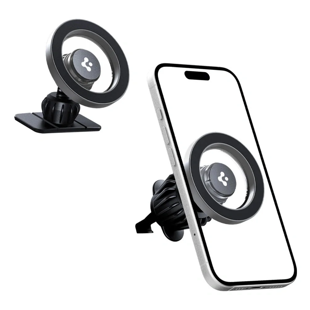 Spigen MFT13 Dashboard & Vent MagSafe držiak na mobil do auta, strieborný rný