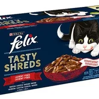 FELIX Tasty Shreds Multipack 1(44x80g) s kuraťom/hovädzím/kačicou/morkou v šťave