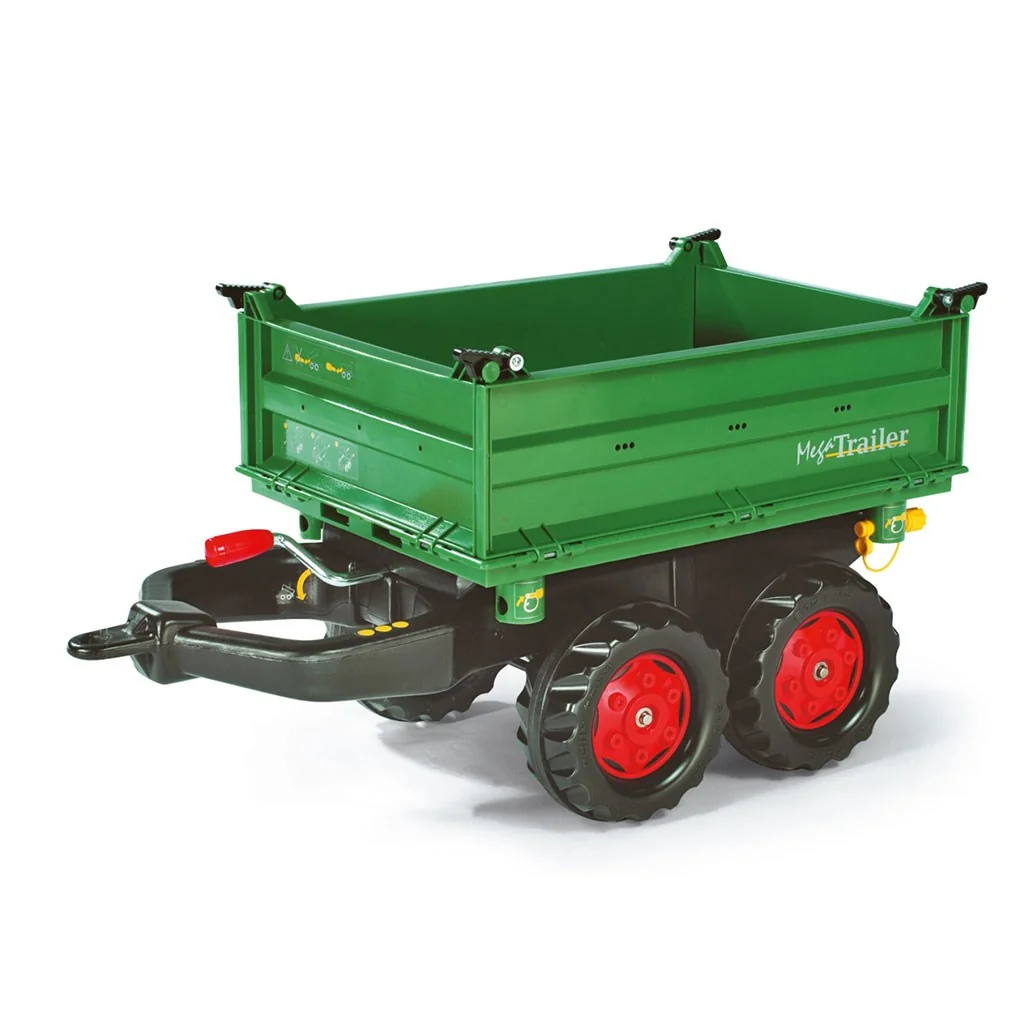 Sklápací 2osý traktorový príves Rolly Toys Mega Trailer zelený ,