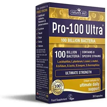 PRO-100 ULTRA PROBIOTIKA 30CPS NATURES AID UK 1×