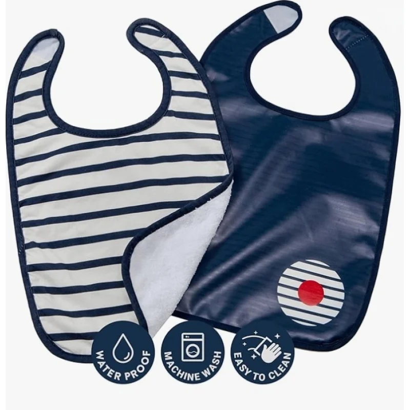 Baby to Love Štýlový podbradník Easy Up Navy Love 2 ks BTL304096