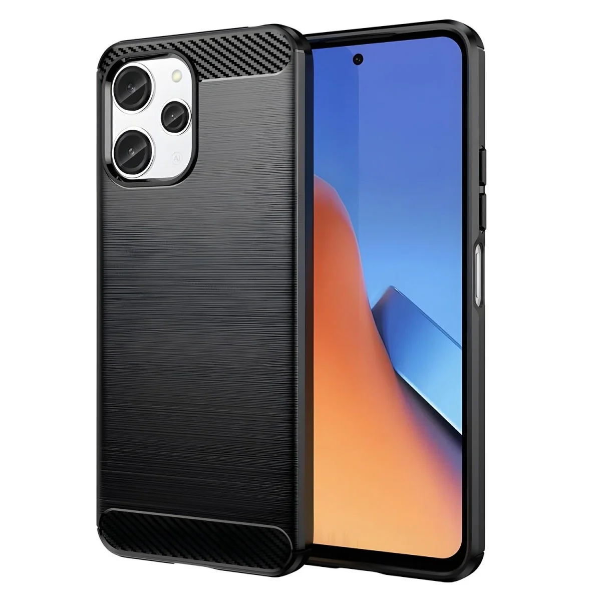 Puzdro Carbon Shield TPU pre Xiaomi Redmi 12 - Čierna