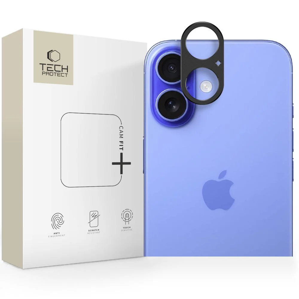 Tech-Protect CamAlloy Fit ochranné sklo na kameru na iPhone 17, čierne
