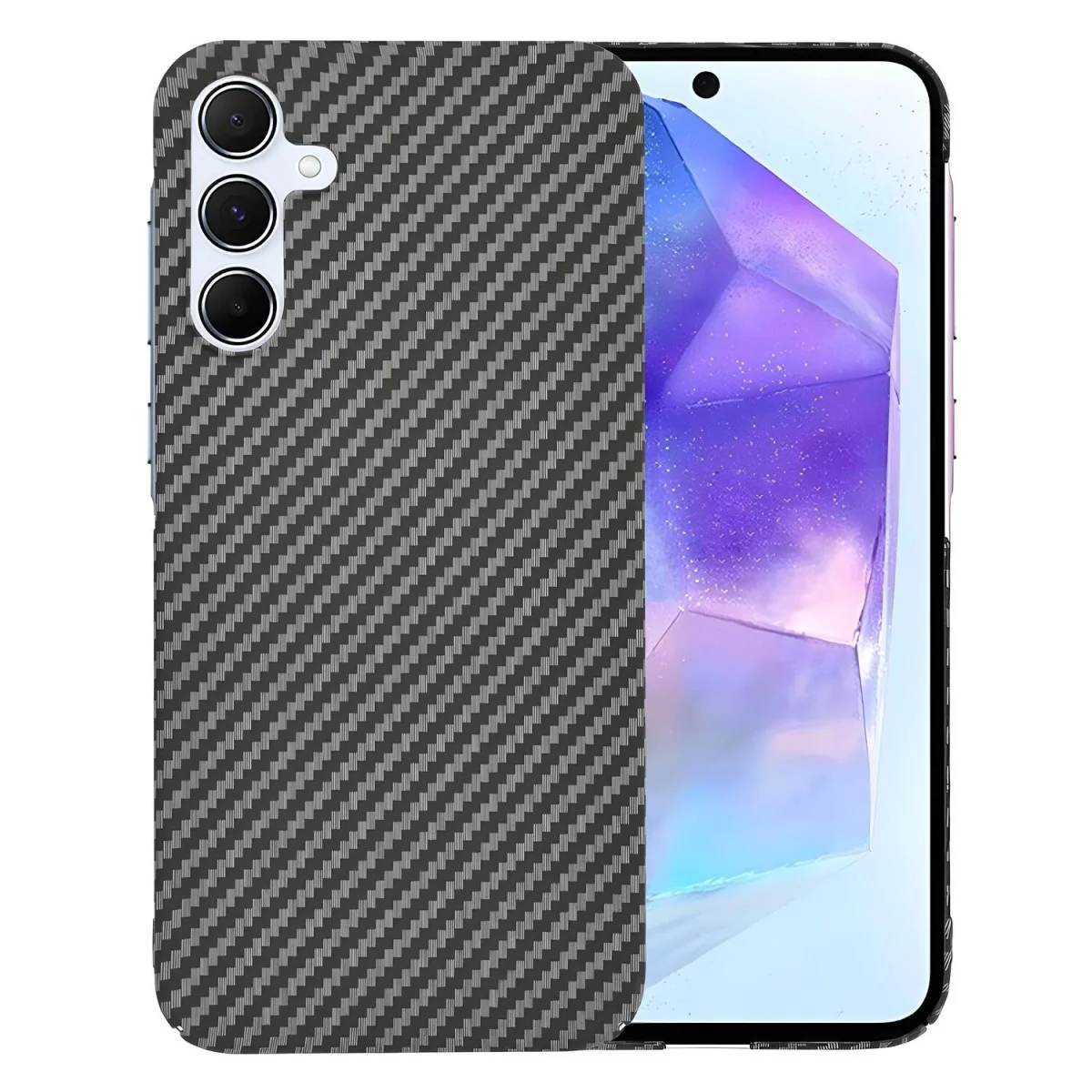 Ochranný obal s karbónovým vzorom pre Samsung Galaxy A55 - Čierna Polykarbonát, elegantný dizajn