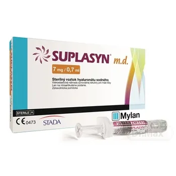 SUPLASYN m.d. 1×0,7 ml, sterilný roztok hyaluronátu sodného 7 mg/0,7 ml