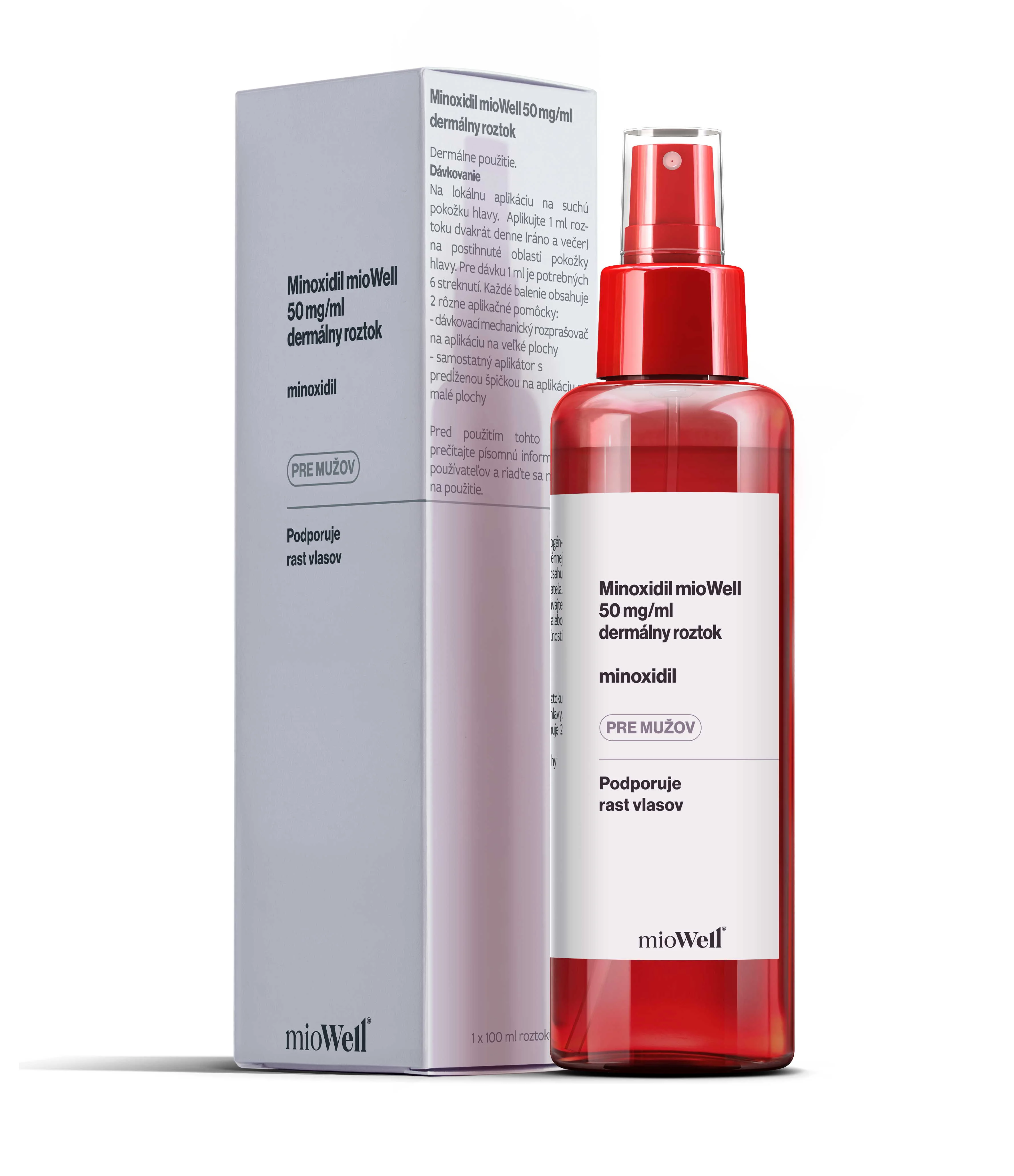 Minoxidil mioWell 50 mg/ml dermálny roztok 100 ml