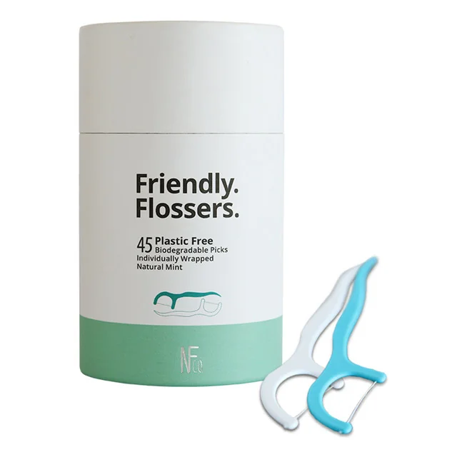 JACK N´JILL Dentálna niť so špáradlom Friendly Flossers (príchuť mäta) 1×45 ks, dentálna niť