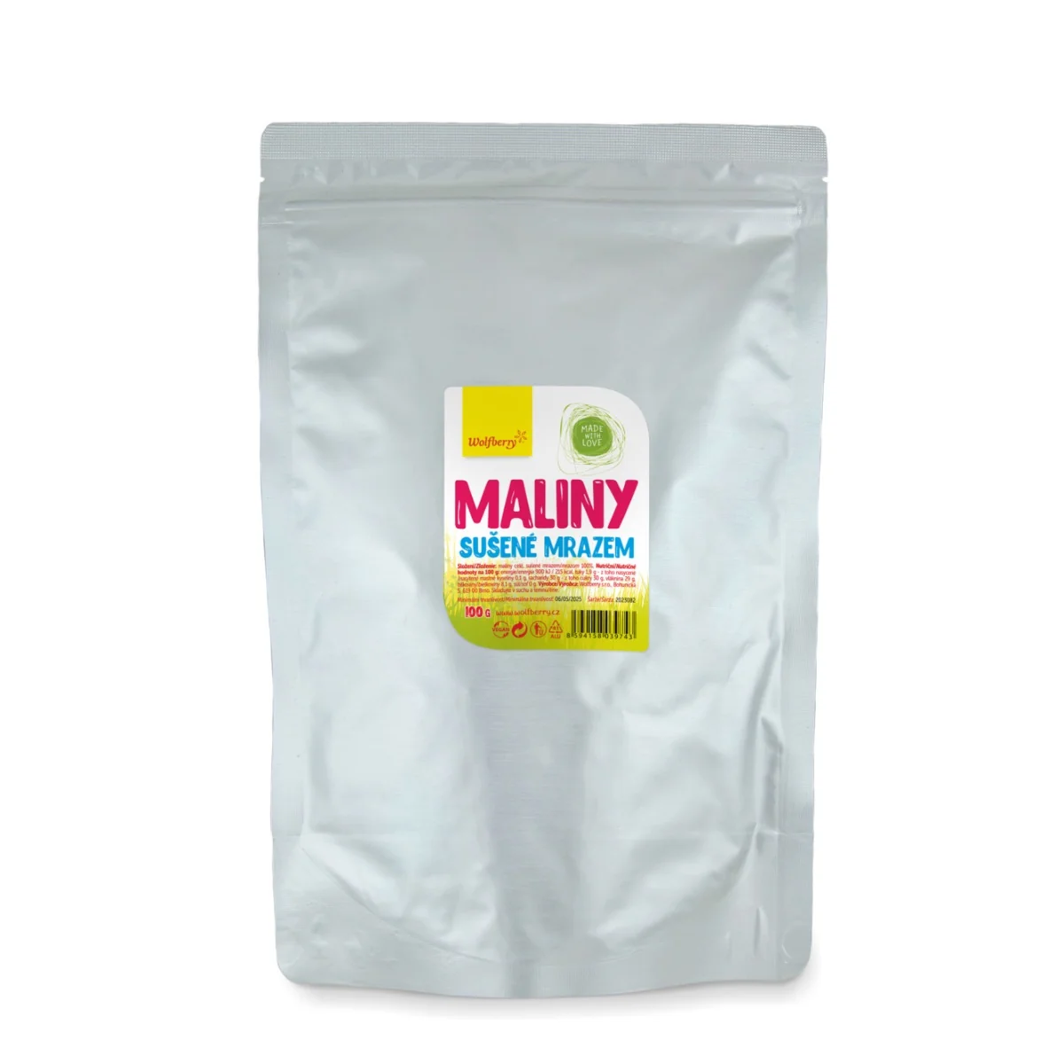 Wolfberry Maliny sušené mrazom 100 g