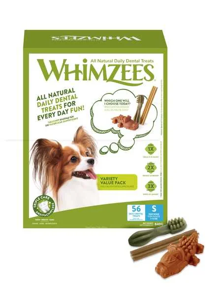 Whimzees Dental Mix Box S 56ks 1×56 ks, dentálna maškrta