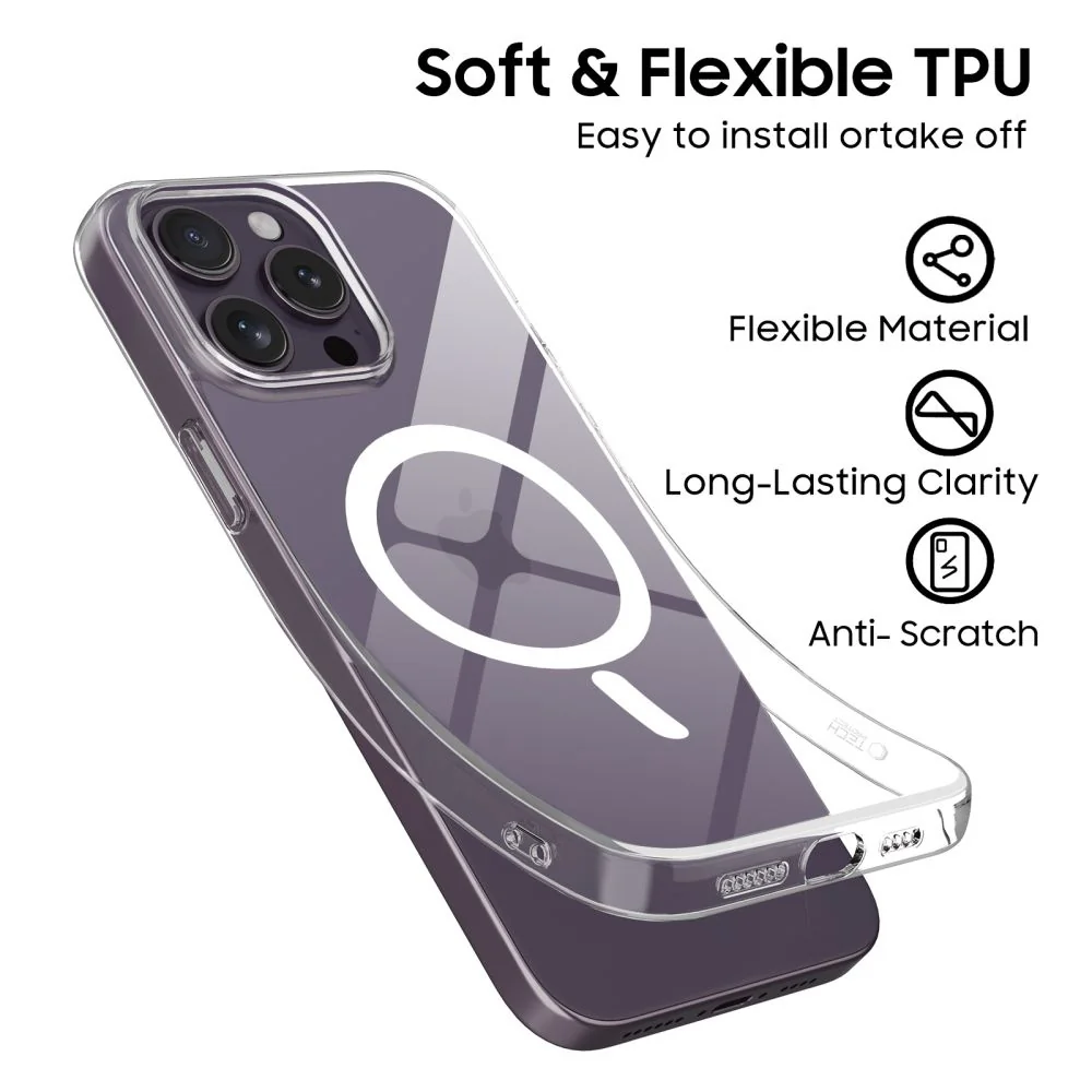 Tech-Protect FlexAir MagSafe kryt na iPhone 14 Pro Max, priesvitný