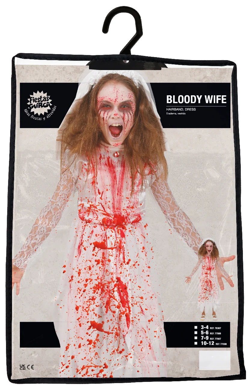 Kostým Zombie nevesta krvavá 10-12 rokov