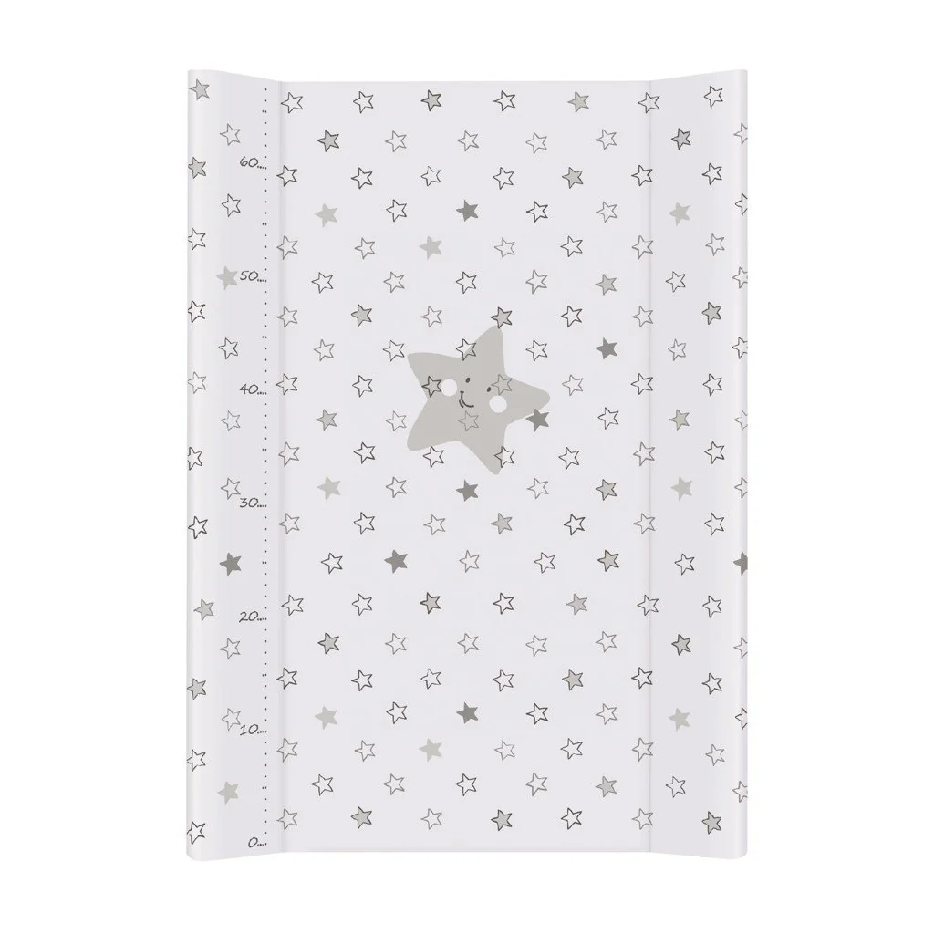 Podložka prebaľovacia 2-hranná s pevnou doskou (50x70) Comfort Hviezdy šedá
