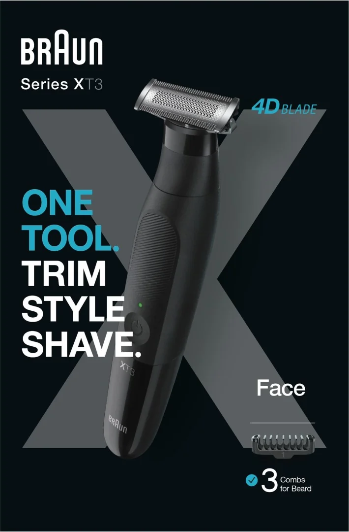 BRAUN Series X XT3100 Zastrihávač na telo a tvár 1×1 ks, Zastrihávač na telo