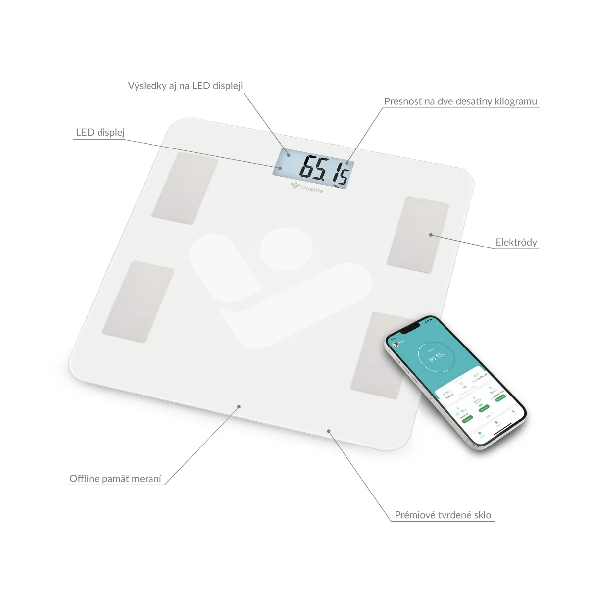 TrueLife FitScale W4 BT 1×1 ks, inteligentná váha