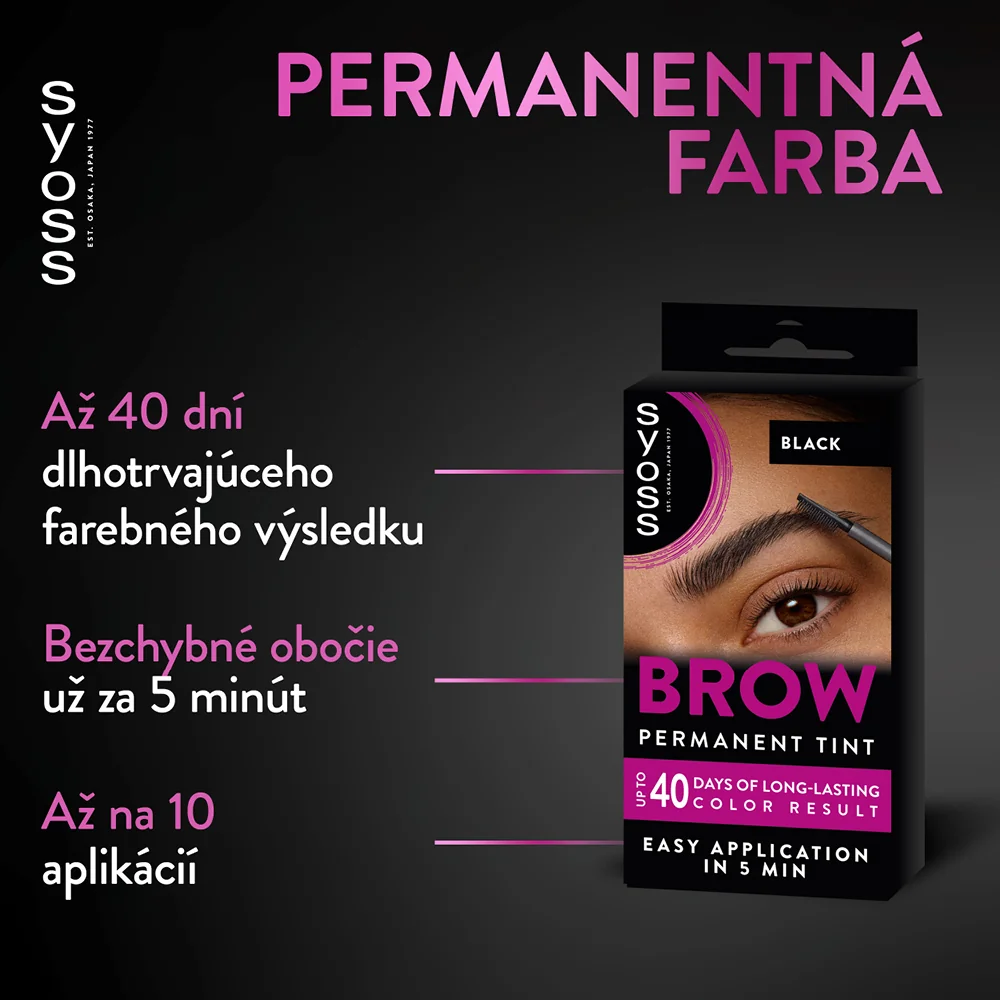 Syoss Brow Tint farba na obočie Čierny 1×1 ks, farba na obočie