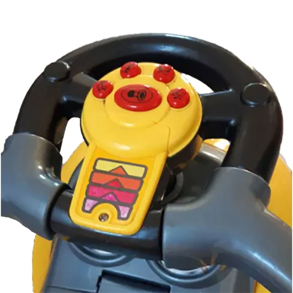 Detské odrážadlo s vodiacou tyčou 3v1 Baby Mix Mega Car Žlté 