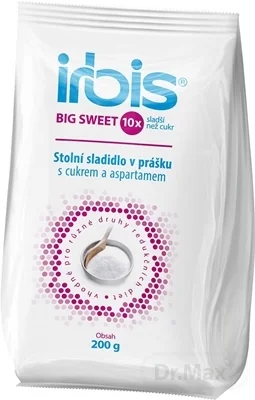 Irbis BIG SWEET stolové sladidlo v prášku 1×200 g, s cukrom a aspartámom