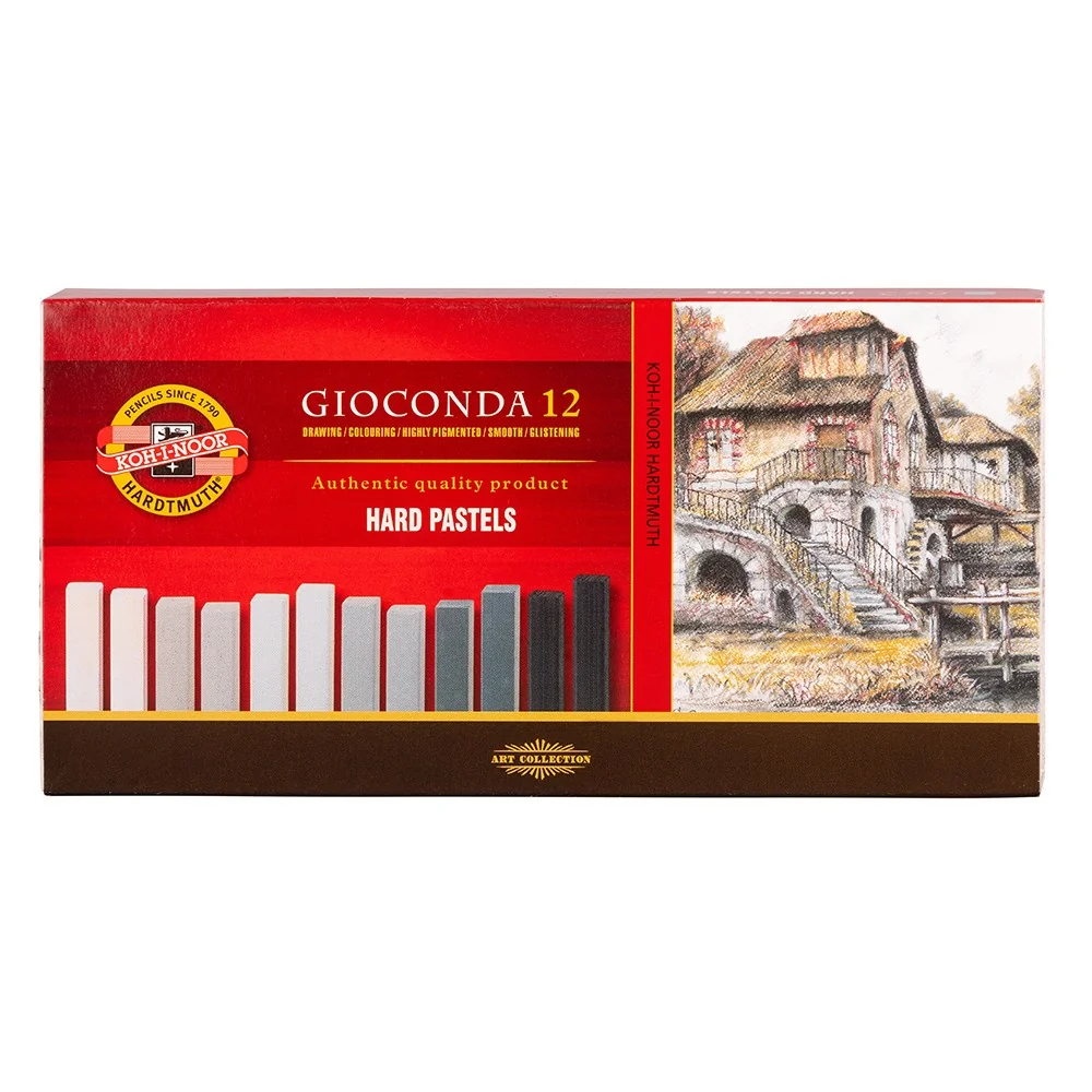 Olejové kriedy GIOCONDA 8122/12 sivá sada 12 ks
