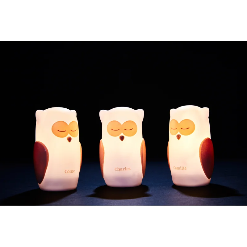 Olala Boutique LED nočné svetielka Sovy, 3 ks, biele