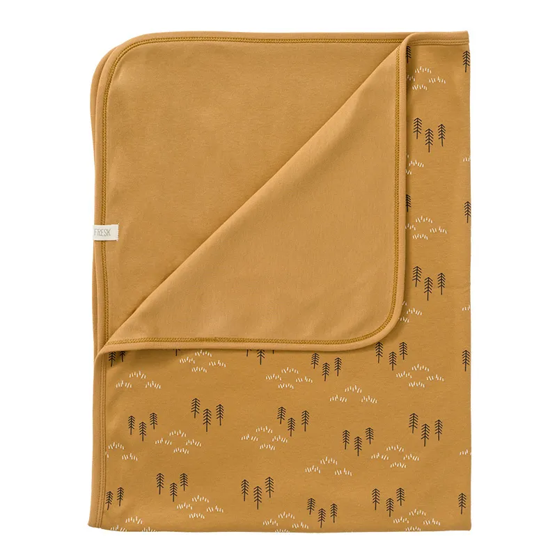 FRESK  Detská deka zo 100% organickej bavlny Woods spruce yellow 1×1 ks, detská deka