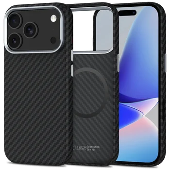 Tech-Protect Ion Carbon MagSafe kryt na iPhone 17 Pro Max, čierny/strieborný eborný