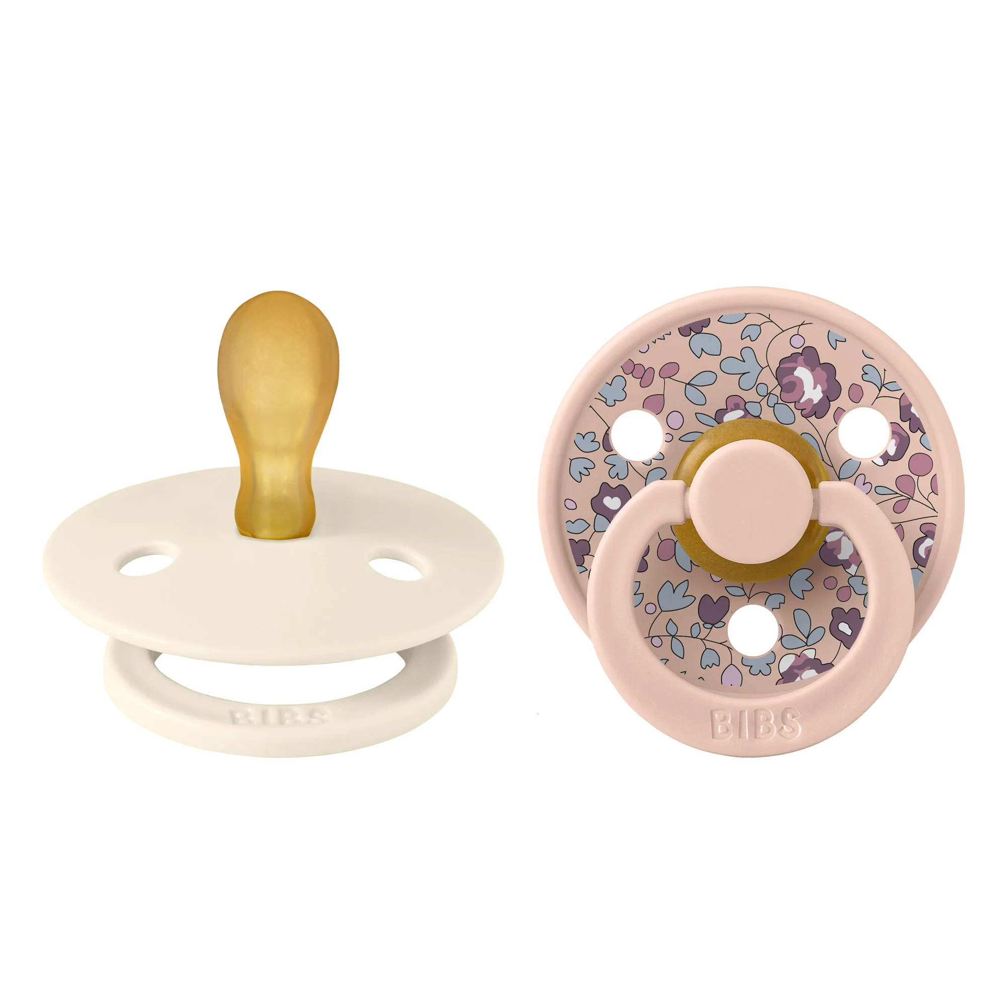 BIBS x LIBERTY Colour symetrické cumlíky z prírodného kaučuku 2ks veľkosť 1 - Ivory / Blush