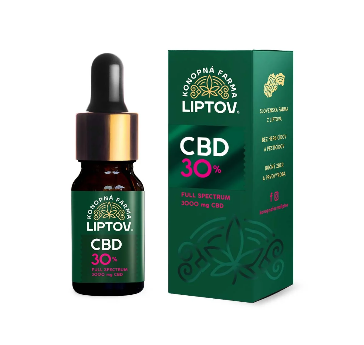 KONOPNA FARMA LIPTOV CBD OLEJ 30% 10ML 1×10 ml, CBD olej